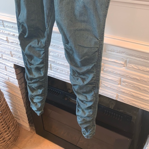 PRAIRIE UNDERGROUND Ruched Leg Pull On Glove Denim Jeggings Skinny Jeans Size XS - Picture 4 of 8